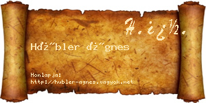 Hübler Ágnes névjegykártya
