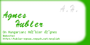 agnes hubler business card